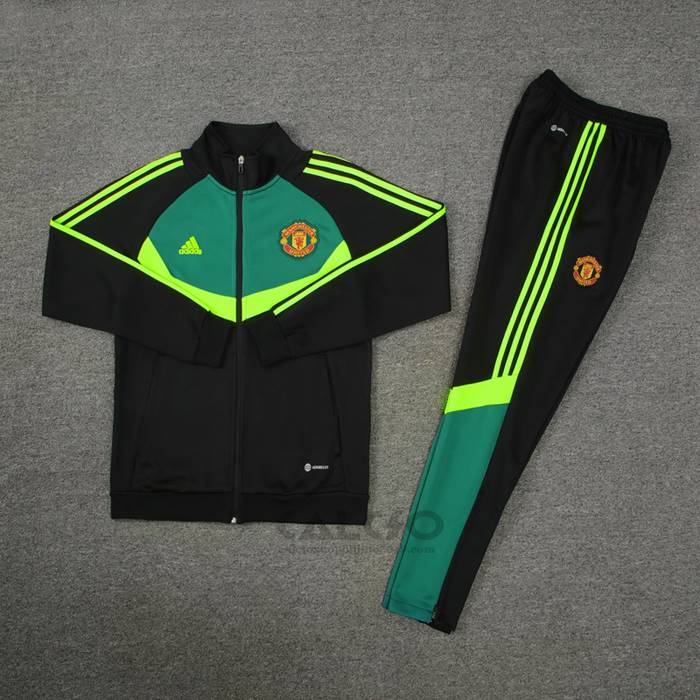 Tuta da Track di Giacca Manchester United 2024-2025 Nero e Verde
